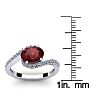 Garnet Ring: Garnet Jewelry: 1 3/4 Carat Oval Shape Garnet and Halo Diamond Ring In 14 Karat White Gold Image-5