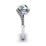 1 1/3 Carat Oval Shape Green Amethyst and Halo Diamond Ring In 14 Karat White Gold Image-3