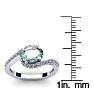 1 1/3 Carat Oval Shape Green Amethyst and Halo Diamond Ring In 14 Karat White Gold Image-5