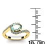 1 1/3 Carat Oval Shape Green Amethyst and Halo Diamond Ring In 14 Karat Yellow Gold Image-5