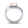 1-1/2 Carat Oval Shape Morganite and Halo Diamond Ring In 14 Karat White Gold Image-4