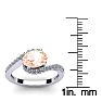 1-1/2 Carat Oval Shape Morganite and Halo Diamond Ring In 14 Karat White Gold Image-5