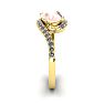 1-1/2 Carat Oval Shape Morganite and Halo Diamond Ring In 14 Karat Yellow Gol Image-3