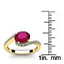 1 3/4 Carat Oval Shape Ruby and Halo Diamond Ring In 14 Karat Yellow Gold Image-5