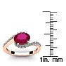 1 3/4 Carat Oval Shape Ruby and Halo Diamond Ring In 14 Karat Rose Gold Image-5