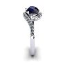 1 3/4 Carat Oval Shape Sapphire and Halo Diamond Ring In 14 Karat White Gold Image-3
