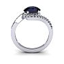 1 3/4 Carat Oval Shape Sapphire and Halo Diamond Ring In 14 Karat White Gold Image-4