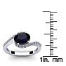 1 3/4 Carat Oval Shape Sapphire and Halo Diamond Ring In 14 Karat White Gold Image-5