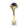 1 3/4 Carat Oval Shape Sapphire and Halo Diamond Ring In 14 Karat Yellow Gold Image-3