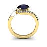 1 3/4 Carat Oval Shape Sapphire and Halo Diamond Ring In 14 Karat Yellow Gold Image-4
