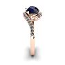 1 3/4 Carat Oval Shape Sapphire and Halo Diamond Ring In 14 Karat Rose Gold Image-3