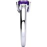 1 1/4 Carat Oval Shape Amethyst and Two Diamond Ring In 14 Karat White Gold Image-4