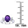 1 1/4 Carat Oval Shape Amethyst and Two Diamond Ring In 14 Karat White Gold Image-5