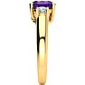 1 1/4 Carat Oval Shape Amethyst and Two Diamond Ring In 14 Karat Yellow Gold Image-4