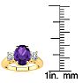 1 1/4 Carat Oval Shape Amethyst and Two Diamond Ring In 14 Karat Yellow Gold Image-5
