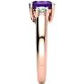 1 1/4 Carat Oval Shape Amethyst and Two Diamond Ring In 14 Karat Rose Gold Image-4