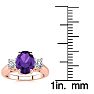 1 1/4 Carat Oval Shape Amethyst and Two Diamond Ring In 14 Karat Rose Gold Image-5