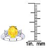 1 1/4 Carat Oval Shape Citrine and Two Diamond Ring In 14 Karat White Gold Image-5
