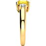 1 1/4 Carat Oval Shape Citrine and Two Diamond Ring In 14 Karat Yellow Gold Image-4