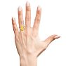 1 1/4 Carat Oval Shape Citrine and Two Diamond Ring In 14 Karat Yellow Gold Image-6