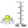 1 1/2 Carat Oval Shape Peridot and Two Diamond Ring In 14 Karat White Gold Image-5