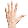 1 1/2 Carat Oval Shape Peridot and Two Diamond Ring In 14 Karat Yellow Gold Image-6