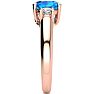 1 3/4 Carat Oval Shape Blue Topaz and Two Diamond Ring In 14 Karat Rose Gold Image-4