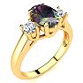 1-3/4 Carat Oval Shape Mystic Topaz Ring With Two Diamonds In 14 Karat Yellow Gold Image-2