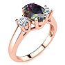 1-3/4 Carat Oval Shape Mystic Topaz Ring With Two Diamonds In 14 Karat Rose Gold Image-2