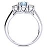Aquamarine Ring: Aquamarine Jewelry: 1 1/3 Carat Oval Shape Aquamarine and Two Diamond Ring In 14 Karat White Gold Image-3