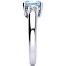 Aquamarine Ring: Aquamarine Jewelry: 1 1/3 Carat Oval Shape Aquamarine and Two Diamond Ring In 14 Karat White Gold Image-4