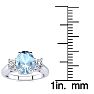 Aquamarine Ring: Aquamarine Jewelry: 1 1/3 Carat Oval Shape Aquamarine and Two Diamond Ring In 14 Karat White Gold Image-5