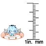 Aquamarine Ring: Aquamarine Jewelry: 1 1/3 Carat Oval Shape Aquamarine and Two Diamond Ring In 14 Karat Rose Gold Image-5