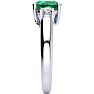 1 1/3 Carat Oval Shape Emerald and Two Diamond Ring In 14 Karat White Gold Image-4
