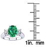 1 1/3 Carat Oval Shape Emerald and Two Diamond Ring In 14 Karat White Gold Image-5
