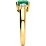 1 1/3 Carat Oval Shape Emerald and Two Diamond Ring In 14 Karat Yellow Gold Image-4