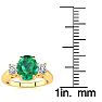 1 1/3 Carat Oval Shape Emerald and Two Diamond Ring In 14 Karat Yellow Gold Image-5