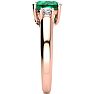 1 1/3 Carat Oval Shape Emerald and Two Diamond Ring In 14 Karat Rose Gold Image-4
