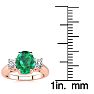 1 1/3 Carat Oval Shape Emerald and Two Diamond Ring In 14 Karat Rose Gold Image-5