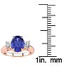 1 1/2 Carat Oval Shape Tanzanite and Two Diamond Ring In 14 Karat Rose Gold Image-5