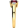 Garnet Ring: Garnet Jewelry: 1 3/4 Carat Oval Shape Garnet and Two Diamond Ring In 14 Karat Yellow Gold Image-4