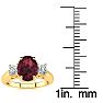 Garnet Ring: Garnet Jewelry: 1 3/4 Carat Oval Shape Garnet and Two Diamond Ring In 14 Karat Yellow Gold Image-5