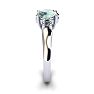 1 1/4 Carat Oval Shape Green Amethyst and Two Diamond Ring In 14 Karat White Gold Image-3