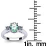 1 1/4 Carat Oval Shape Green Amethyst and Two Diamond Ring In 14 Karat White Gold Image-5