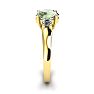 1 1/4 Carat Oval Shape Green Amethyst and Two Diamond Ring In 14 Karat Yellow Gold Image-3