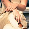 1 1/4 Carat Oval Shape Green Amethyst and Two Diamond Ring In 14 Karat Yellow Gold Image-6
