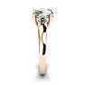 1 1/4 Carat Oval Shape Green Amethyst and Two Diamond Ring In 14 Karat Rose Gold Image-3
