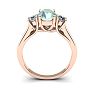 1 1/4 Carat Oval Shape Green Amethyst and Two Diamond Ring In 14 Karat Rose Gold Image-4
