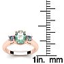 1 1/4 Carat Oval Shape Green Amethyst and Two Diamond Ring In 14 Karat Rose Gold Image-5
