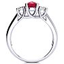 1 3/4 Carat Oval Shape Ruby and Two Diamond Ring In 14 Karat White Gold Image-3